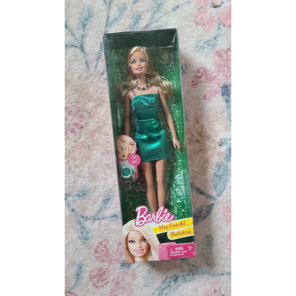 Mattel Barbie May Emerald Birthstone Doll Green Dress X8614 New NIB